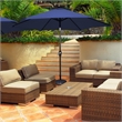 10ft Patio Solar Umbrella LED Patio Market Steel Tilt Navy