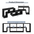 3 Pieces TV Console Stand Modern Entertainment Center Black