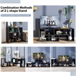 3 Pieces TV Console Stand Modern Entertainment Center Black