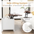 Lift Top Coffee Table w/ Hidden Compartment and Storage Shelves  White