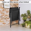 4PCS Patio Folding Dining Chairs Portable Armrest Garden Black