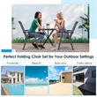 4PCS Patio Folding Dining Chairs Portable Armrest Garden Black