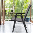 4PCS Patio Folding Dining Chairs Portable Armrest Garden Gray