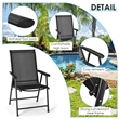 2PCS Patio Folding Dining Chairs Portable Armrest Garden Black