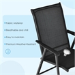 2PCS Patio Folding Dining Chairs Portable Armrest Garden Black