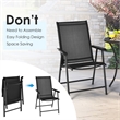 2PCS Patio Folding Dining Chairs Portable Armrest Garden Black