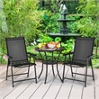 2PCS Patio Folding Dining Chairs Portable Armrest Garden Black