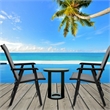 2PCS Patio Folding Dining Chairs Portable Armrest Garden Gray