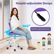 Height-adjustable Ergonomic Kids Chair w/ Wheels Purple