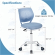 Height-adjustable Ergonomic Kids Chair w/ Wheels Blue
