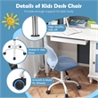 Height-adjustable Ergonomic Kids Chair w/ Wheels Blue