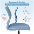 Height-adjustable Ergonomic Kids Chair w/ Wheels Blue