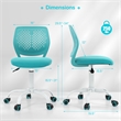 Height-adjustable Ergonomic Kids Chair w/ Wheels Green