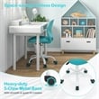 Height-adjustable Ergonomic Kids Chair w/ Wheels Green