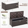 34 Gallon Patio Wicker Storage Deck Box W/Cushion Off  Brown