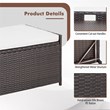 34 Gallon Patio Wicker Storage Deck Box W/Cushion Off  Brown