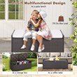 34 Gallon Patio Wicker Storage Deck Box W/Cushion Off  Brown