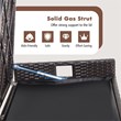 34 Gallon Patio Wicker Storage Deck Box W/Cushion Off  Brown