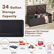 34 Gallon Patio Wicker Storage Deck Box W/Cushion Off  Brown