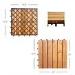27PCS Patio Interlocking Tiles Acacia Slat Wood Garden