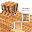 27PCS Patio Interlocking Tiles Acacia Slat Wood Garden