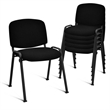 Set of 5 Conference Chair Office Guest Reception Black