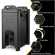 Insulated Beverage Server/Dispenser 5 Gallon Hot Cold Drinks Black