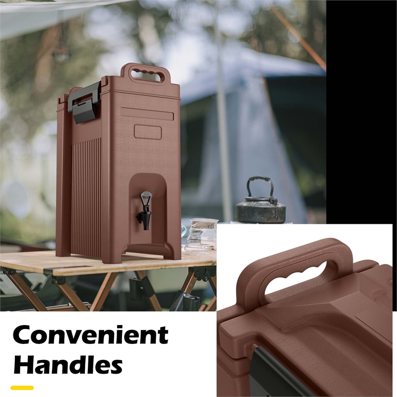 Insulated Beverage Server/Dispenser 5 Gallon Hot Cold Drinks Brown