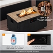 32''x 20'' Propane Rattan Fire Pit Table Set w/ Side Table Tank Black