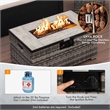 32''x 20'' Propane Rattan Fire Pit Table Set w/ Side Table Tank Gray