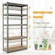 Adjustable 36''x72'' Heavy Duty 5 Level Garage Tool Shelf Gray