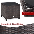 3PCS Patio Rattan Furniture Set Cushioned Conversation Set Sofa Red