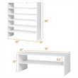 3 PCS Stackable Shoe Rack Horizontal Organizer Storage Shelf White
