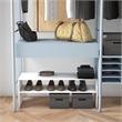 3 PCS Stackable Shoe Rack Horizontal Organizer Storage Shelf White