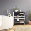 3 PCS Stackable Shoe Rack Horizontal Organizer Storage Shelf White