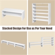 3 PCS Stackable Shoe Rack Horizontal Organizer Storage Shelf White