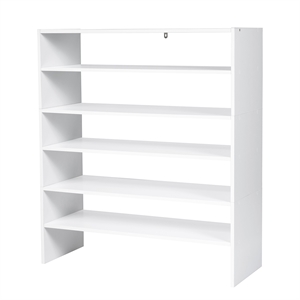 3 PCS Stackable Shoe Rack Horizontal Organizer Storage Shelf White