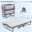 Heavy Duty Foldable Bed Metal Guest Bed Daybed White
