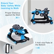 4-in-1 Baby Walker Foldable Activity Push Walker Adjustable Blue