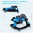 4-in-1 Baby Walker Foldable Activity Push Walker Adjustable Blue