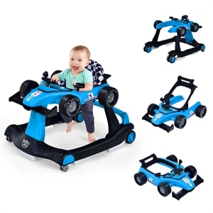 4-in-1 Baby Walker Foldable Activity Push Walker Adjustable Blue
