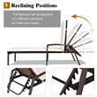 2PCS Patio Rattan Lounge Chair Chaise Recliner Back White