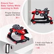 4-in-1 Baby Walker Foldable Activity Push Walker Adjustable Red