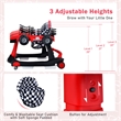 4-in-1 Baby Walker Foldable Activity Push Walker Adjustable Red