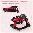 4-in-1 Baby Walker Foldable Activity Push Walker Adjustable Red