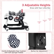 4-in-1 Baby Walker Foldable Activity Push Walker Adjustable White