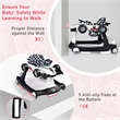 4-in-1 Baby Walker Foldable Activity Push Walker Adjustable White