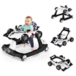 4-in-1 Baby Walker Foldable Activity Push Walker Adjustable White