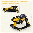 4-in-1 Baby Walker Foldable Activity Push Walker Adjustable Yellow