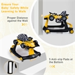4-in-1 Baby Walker Foldable Activity Push Walker Adjustable Yellow
